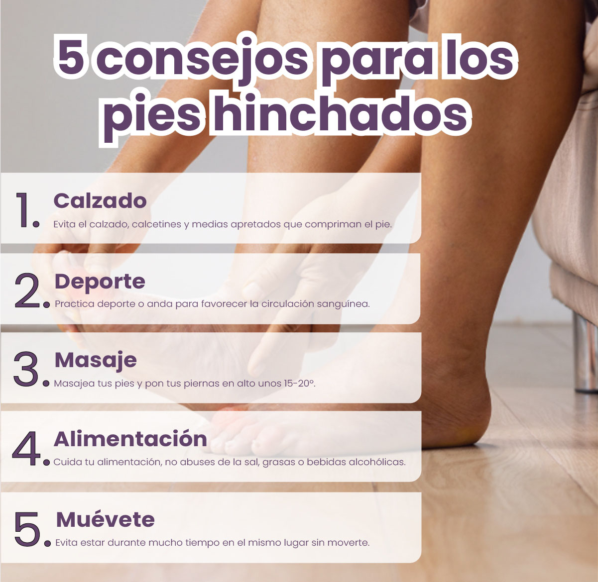 por que se hinchan los pies, tobillos y piernas - consejos pies hinchados